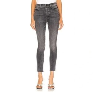 MOTHER The Stunner Ankle Fray Jeans Friday The 13th Black Grey Denim Women’s 27